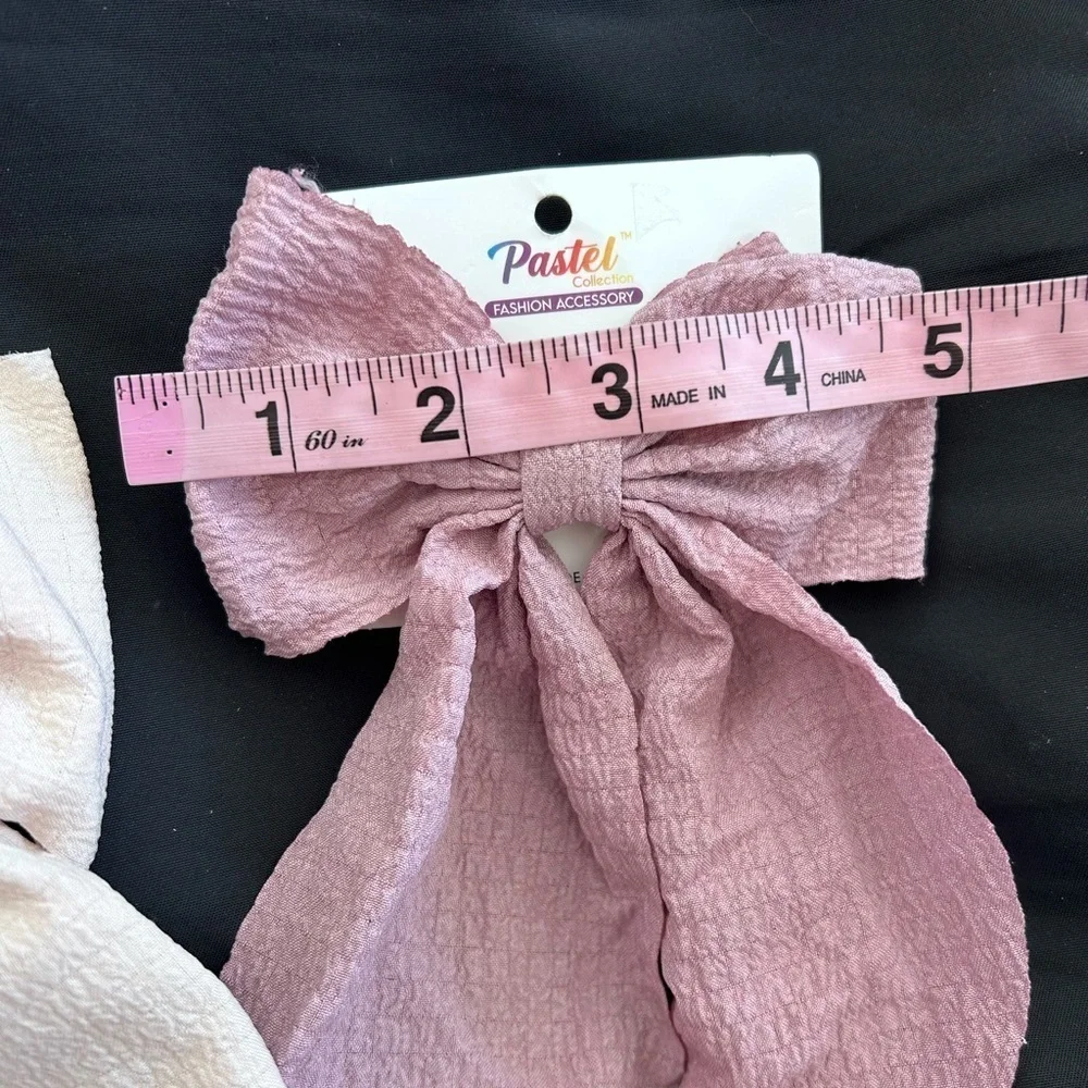 Pastel Hair Bows in Cream and Pink